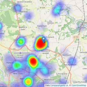 Property Ladder - Norwich listings heatmap