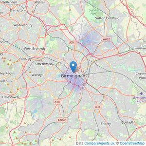 Property Market - Birmingham City Centre listings heatmap