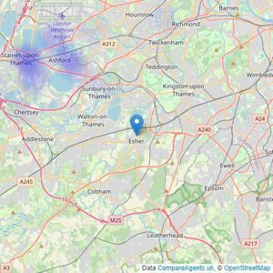 Property Owl - Esher listings heatmap