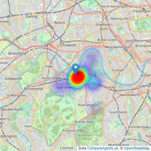 Property Partnership - Barnes listings heatmap