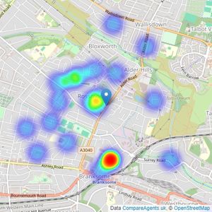 Property Shop - Parkstone listings heatmap