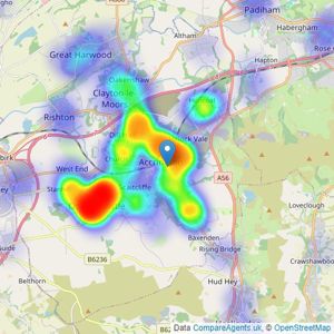 Property Shop - Sales & Lettings - Accrington listings heatmap