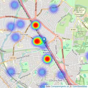 Property Sisters - London listings heatmap