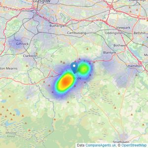 Property Store - East Kilbride listings heatmap