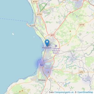 Property Trader - Ayr listings heatmap