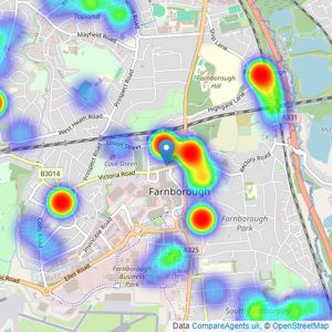 Prospect Estate Agency - Farnborough listings heatmap