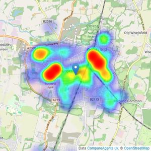 PSP Homes - Burgess Hill listings heatmap