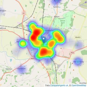 Pygott & Crone - Grantham listings heatmap