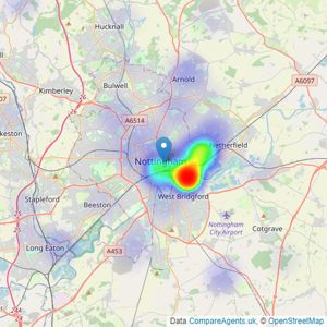 Pygott & Crone - Nottingham listings heatmap