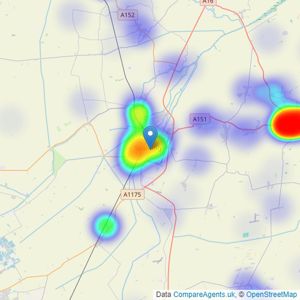 Pygott & Crone - Spalding listings heatmap