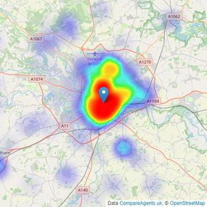 Pymm & Co - Norwich listings heatmap