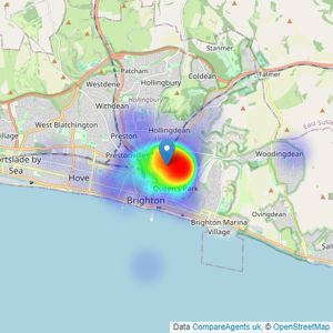 Q Estate Agents - Brighton listings heatmap