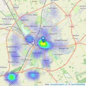 Quantum Estate Agents - York listings heatmap