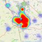 Quarters Estate Agents - Leighton Buzzard listings heatmap