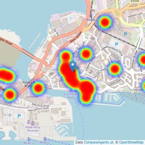 Quay Living - Poole listings heatmap