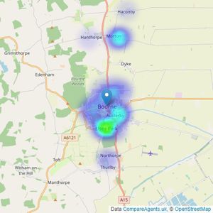 Quentin Marks Estate Agents - Bourne listings heatmap