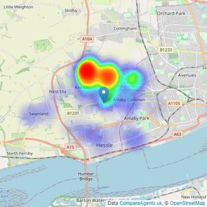 Quick & Clarke - Willerby listings heatmap