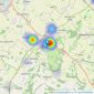 R A Bennett & Partners - Broadway listings heatmap