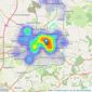 R A Bennett & Partners - Cheltenham listings heatmap