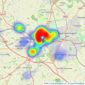 R A Bennett & Partners - Warwick listings heatmap