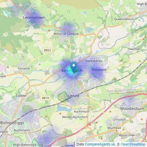 R & G Estate Agents Limited - Kirkintilloch listings heatmap