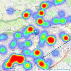 Rachel J Homes - Worle listings heatmap