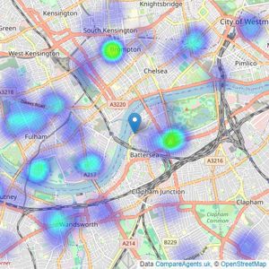 Radstock Property - Central & South West London listings heatmap