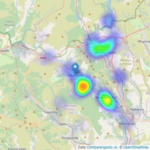 Ramsay & White Estate Agents - Aberdare listings heatmap