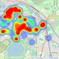 Rawlinson & Webber - East Molesey listings heatmap