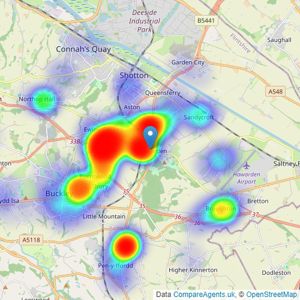 Reades - Hawarden listings heatmap