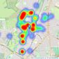 Real Estates - Woodside Park listings heatmap