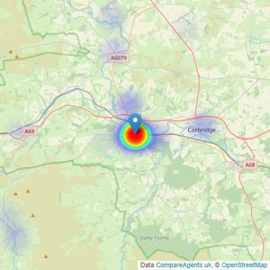 Red Hot Property - Hexham listings heatmap