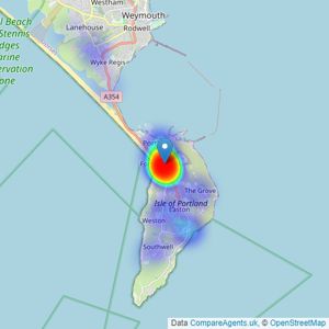 Red House Estate Agents - Portland listings heatmap