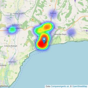 Redferns - Sidmouth listings heatmap