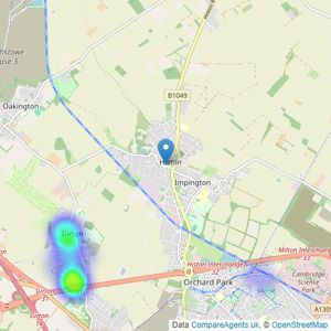 Redmayne Arnold & Harris - Histon listings heatmap