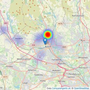 Redpath Leach Estate Agents - Bolton listings heatmap