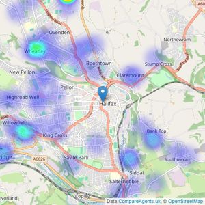 Redwoods Estate Agency - Halifax listings heatmap