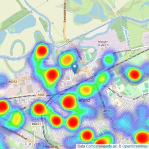 Reeds Rains - Castleford listings heatmap