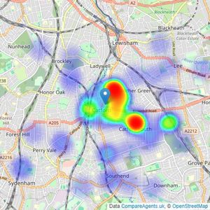 Reeds Rains - Catford listings heatmap