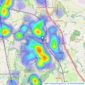 Reeds Rains - Chorley listings heatmap