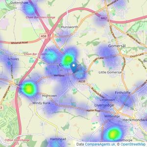 Reeds Rains - Cleckheaton listings heatmap