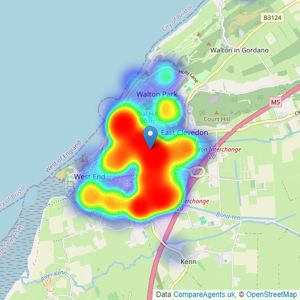 Reeds Rains - Clevedon listings heatmap