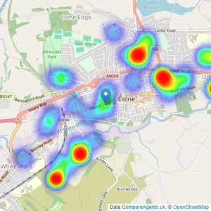 Reeds Rains - Colne listings heatmap