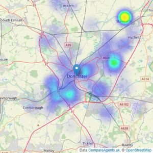 Reeds Rains - Doncaster listings heatmap