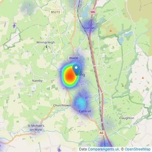 Reeds Rains - Garstang listings heatmap