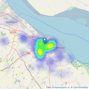 Reeds Rains - Grimsby listings heatmap