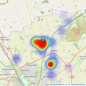 Reeds Rains - Haxby listings heatmap