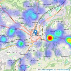 Reeds Rains - Huddersfield listings heatmap