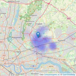 Reeds Rains - Ilford listings heatmap