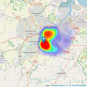 Reeds Rains - Middlesbrough listings heatmap